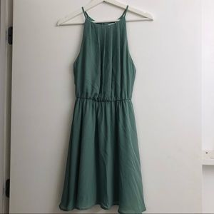 Francescas High Neck Dress in Sage